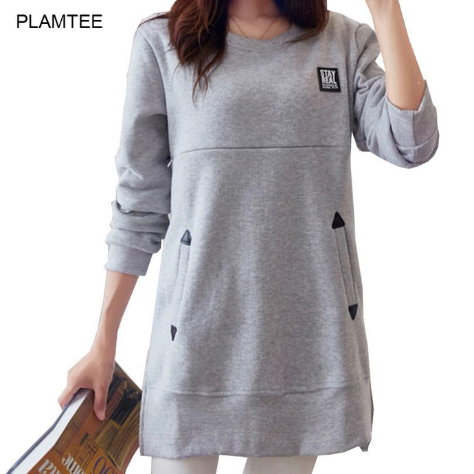 Loose Pregnant Sweater Shirt With Pockets