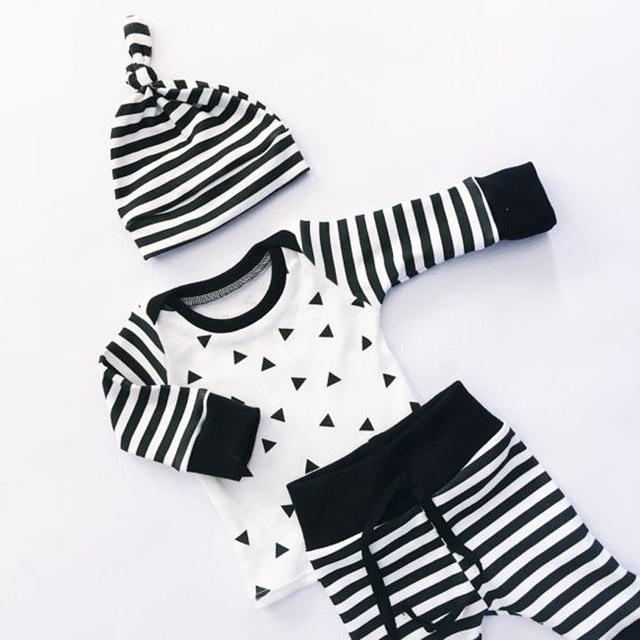Baby Boy Black & White Design 3 PCs Outfit