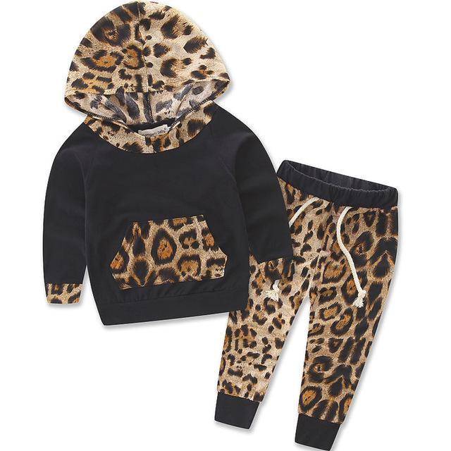 Leopard Baby Hooded Sweatshirt + Pants