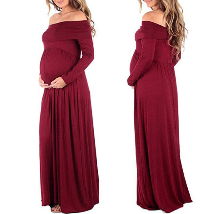 Off Shoulders Maxi Pregnant/Maternity Dress